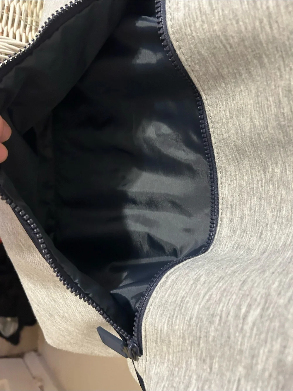 Tommy Hilfiger Gray Tote with Navy Accents